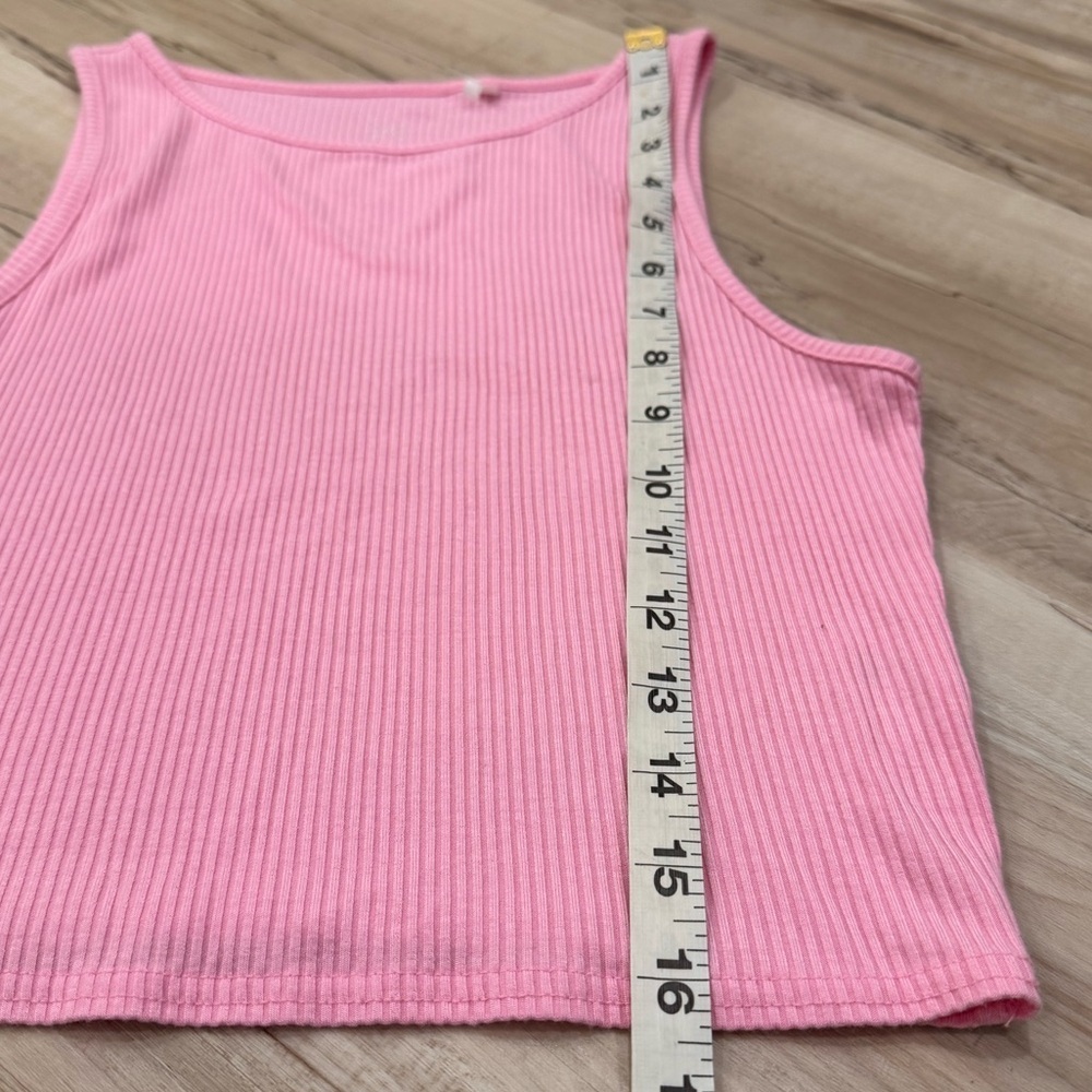 PacSun Ribbed Pink Cropped Tank Medium - Picture 3 of 6